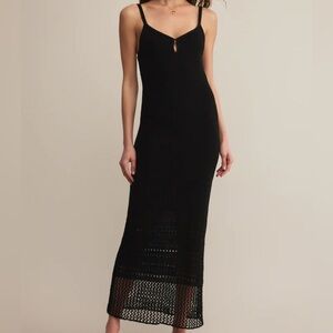 Z Supply Black Crochet Midi Dress
